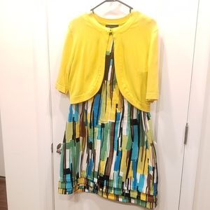 Dress with Short Sleeve Cardigan